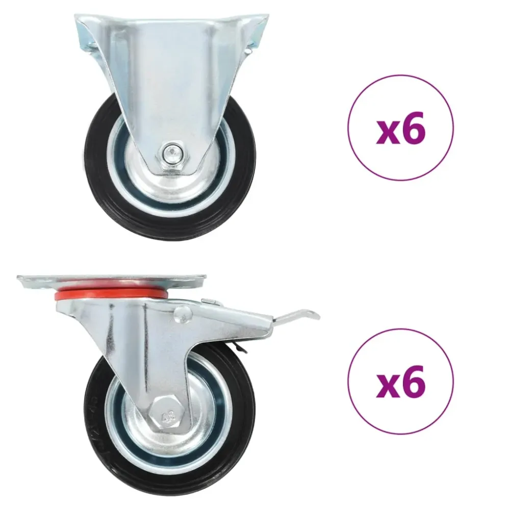 vidaXL 12 db görgő 75 mm