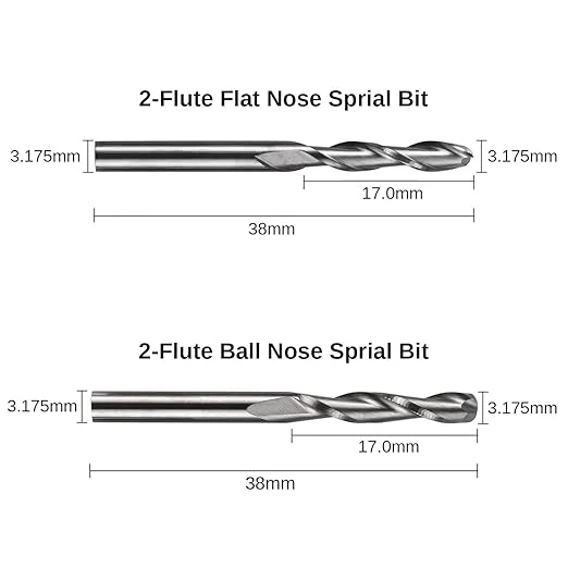 LUNYEE 40 db-os marófejek CNC útválasztó bitek, 1/8 szárú CNC vágó maró faragógép bitkészlet