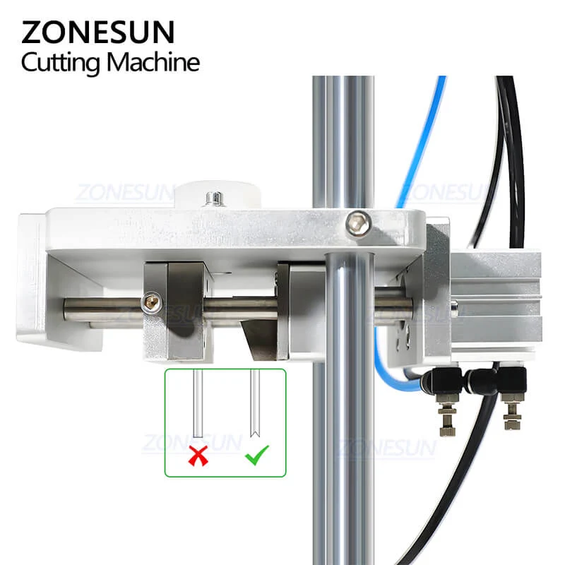 Zonesun ZS-JG300V asztali pneumatikus parfüm dip-cső V alakú vágógép