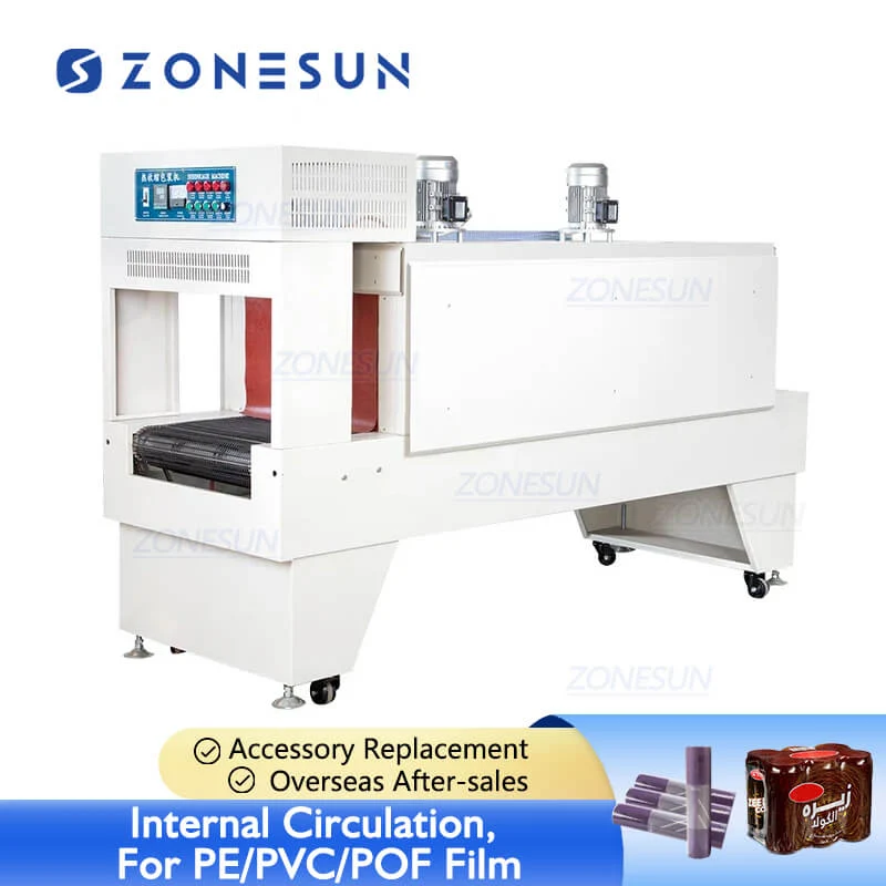Zonesun ZS-BSP6040 Automatikus PVC POF filmmártás JAR italok hőhúzó alagút zsugorító csomagológép