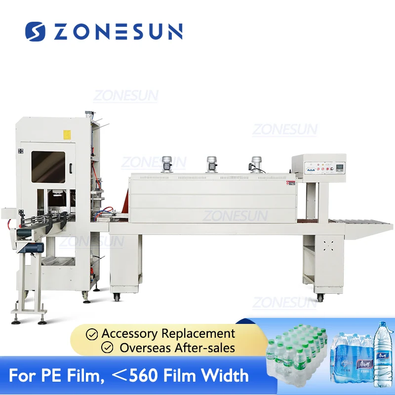 ZONESUN ZS-SPL4 automatikus palackozott ital italok ásványvíz hüvely filmcsomagoló vágógép hő zsugorodási alagút gép