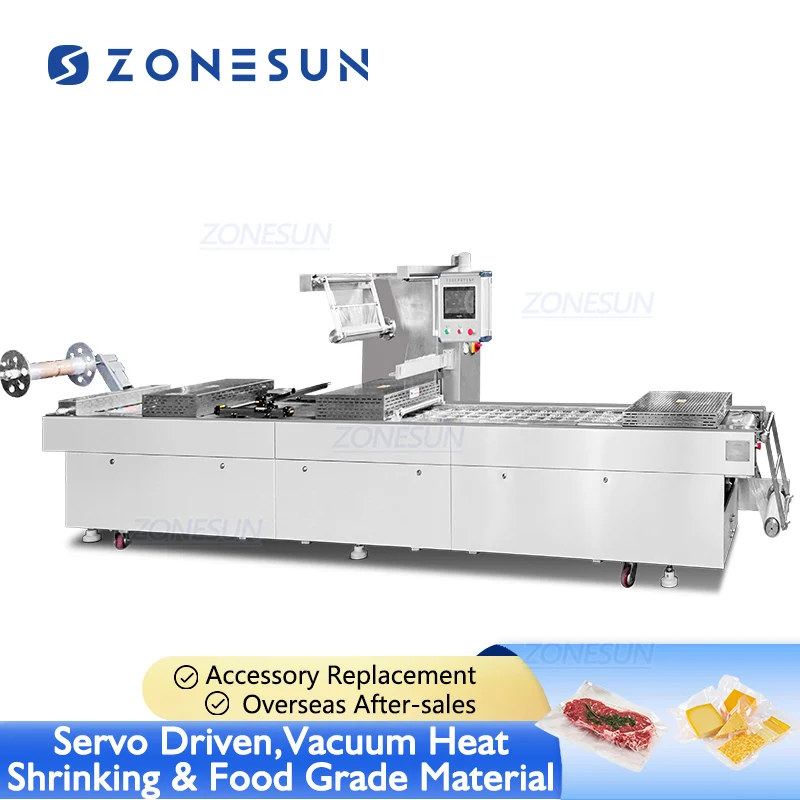 ZONESUN ZS-VPK420 Industrial Automatic Servo Driven Food Thermoforming Vacuum Packaging Machine