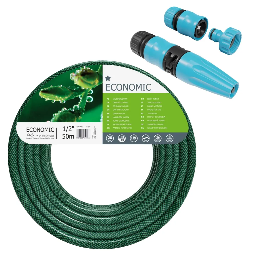 Cellfast Economic 1/2" kerti tömlő 50m + locsoló