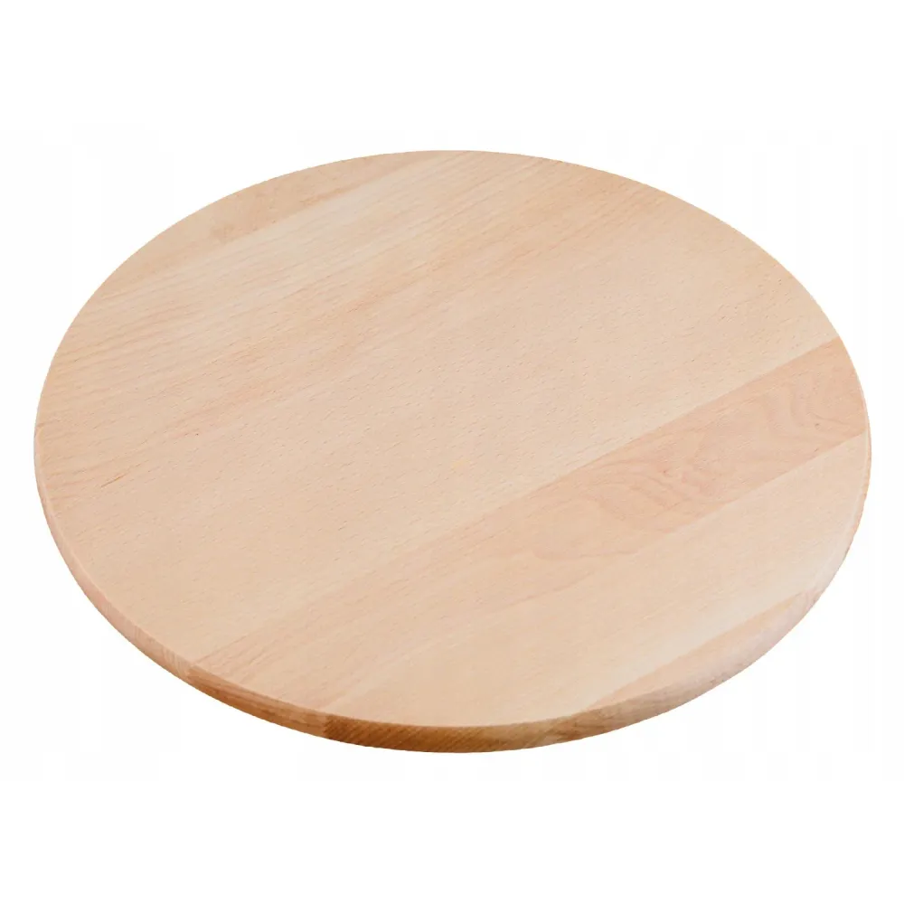 Practic forgó tálca, harapnivalók és pizza tálalásához, bükkfa, átmérő 40 cm, 20090700
