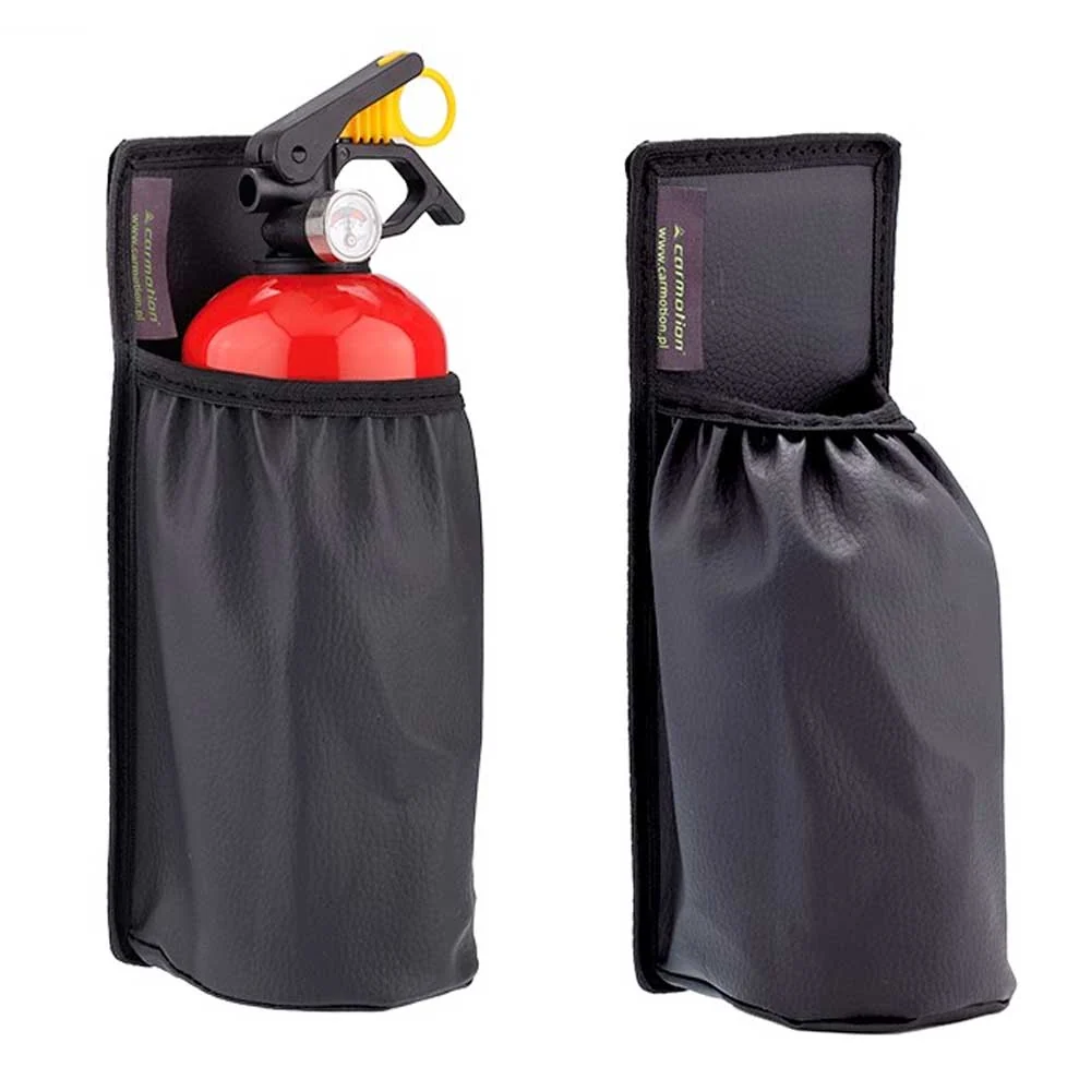 Tépőzáras tűzoltókészülék tartó zseb (1 kg, fekete műbőr)