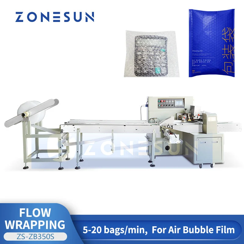 ZONESUN ZS-ZB350S Servo Horizontal Flow Anti Tamper Wrapper Bubble Film